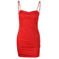 Sexy Low-cut metal Halter Dress With Hip Wrap
