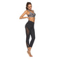 High Waist Side Mesh Women Yoga Fitness Leggings Nine