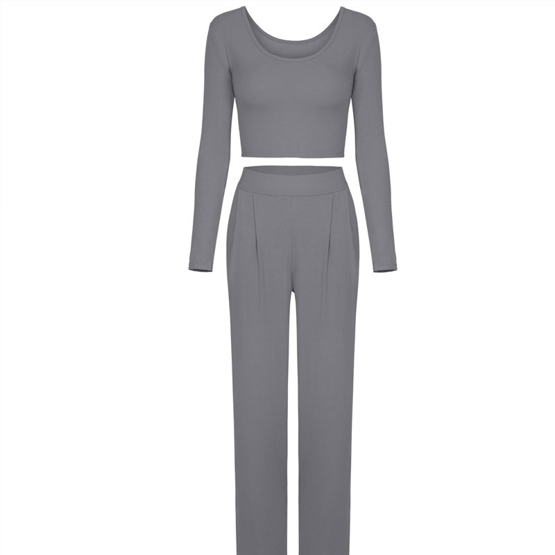 Fashion Suit Solid Color Casual Two-Piece Suit