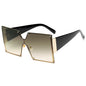 Fashion Metal Ladies Big Frame Rimless Sunglasses Sunglasses
