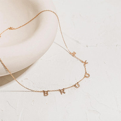 Women's DIY Personalized Initials Necklace Personalized Lettering Necklace