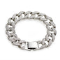 Cuban Thick Link Chain Bracelet Punk Luxury Crystal Bracelets for Women Men Jewelry Gold Color Rhinestone Bangles Bling New