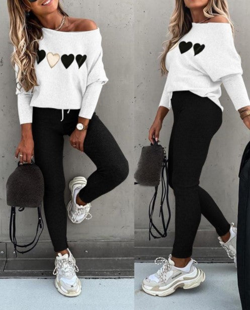 Women's off the shoulder casual suit