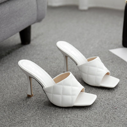 European And American Summer Style Stiletto Rhombus Sandals And Slippers