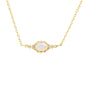 Sterling Silver Gold-plated Openwork Pattern Opal Necklace Women Classic Style Light Luxury Jewelry
