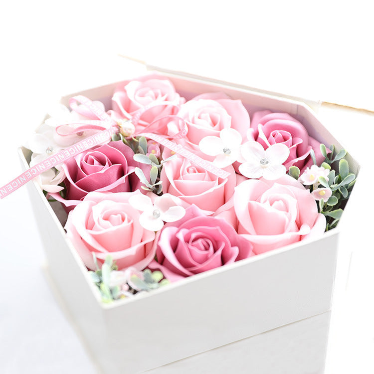 Net Red Hot Heart-shaped Drawer Soap Flower Gift Box For Girlfriend's Birthday Gift