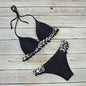 European And American Leopard Ball Hard Cover Backless Sexy Split Bikini Swimsuit Women