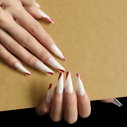 Wearing Nails, Rose Gold And Beveled Edge French Manicure, Long Ballet Nails,  Nails, Finished Products, Boxed