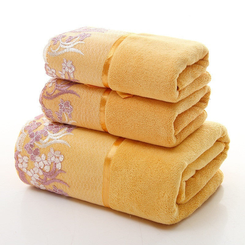 Microfiber Cartoon Applique Embroidered Large Bath Towel Thickened Absorbent Beach Towel