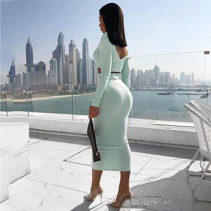 Pit strip long sleeve two-piece suit