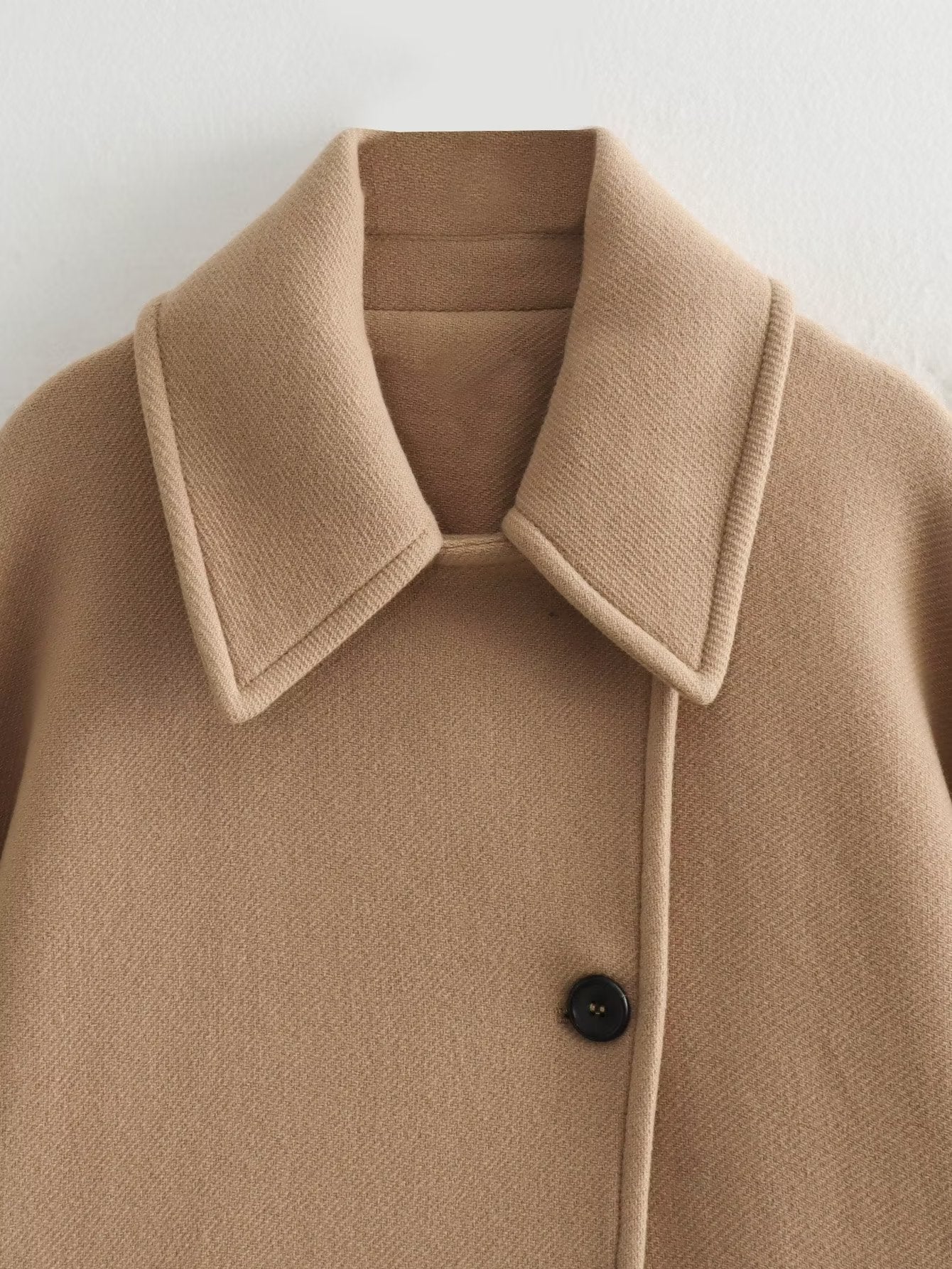 Women's Fall Winter Fashion Lapel Loose Woolen Coat Outerwear