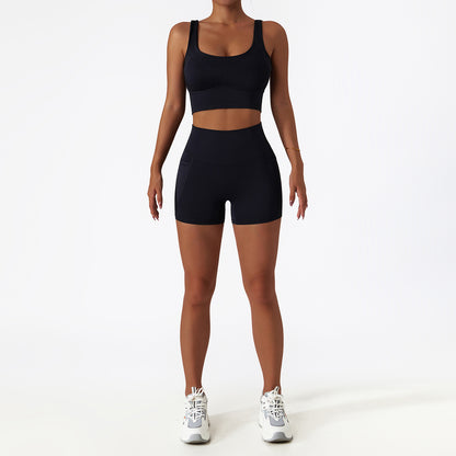 Quick-drying Tight Yoga Clothing Women's Pocket Running Sports Suit