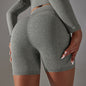 Seamless Yoga Shorts Peach Belly Contracting And Hip Lifting