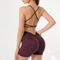 Deep V-shaped Wrinkled Butt Hip Yoga Shorts Sports Fitness