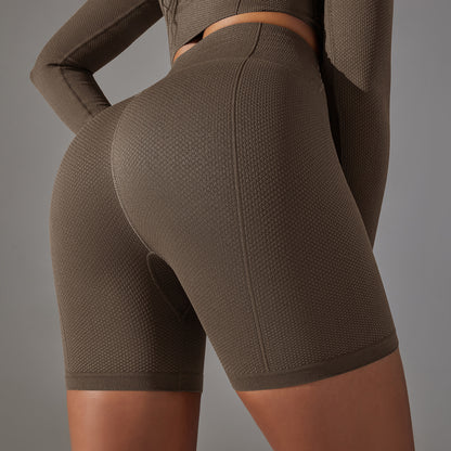 Seamless Yoga Shorts Peach Belly Contracting And Hip Lifting