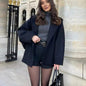Women's Fall Winter Fashion Lapel Loose Woolen Coat Outerwear