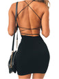 Women Sexy Bodycon Party Dresses Backless Spaghetti Strap