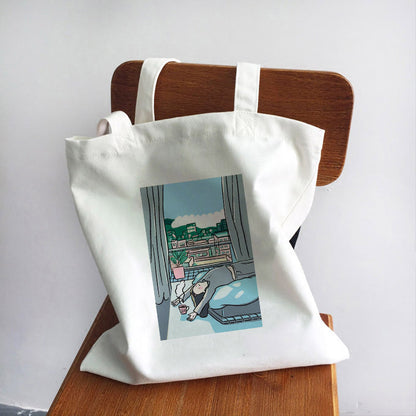 Women's Handbag Canvas Tote Printed Shopping Bag