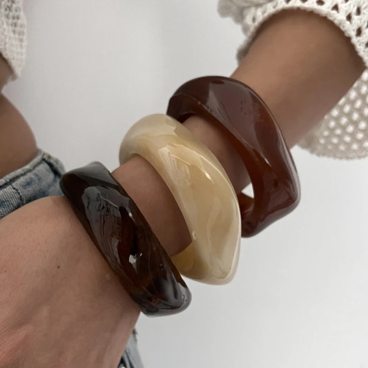Acrylic Bracelet Exaggerated Ins Style Irregular Translucent