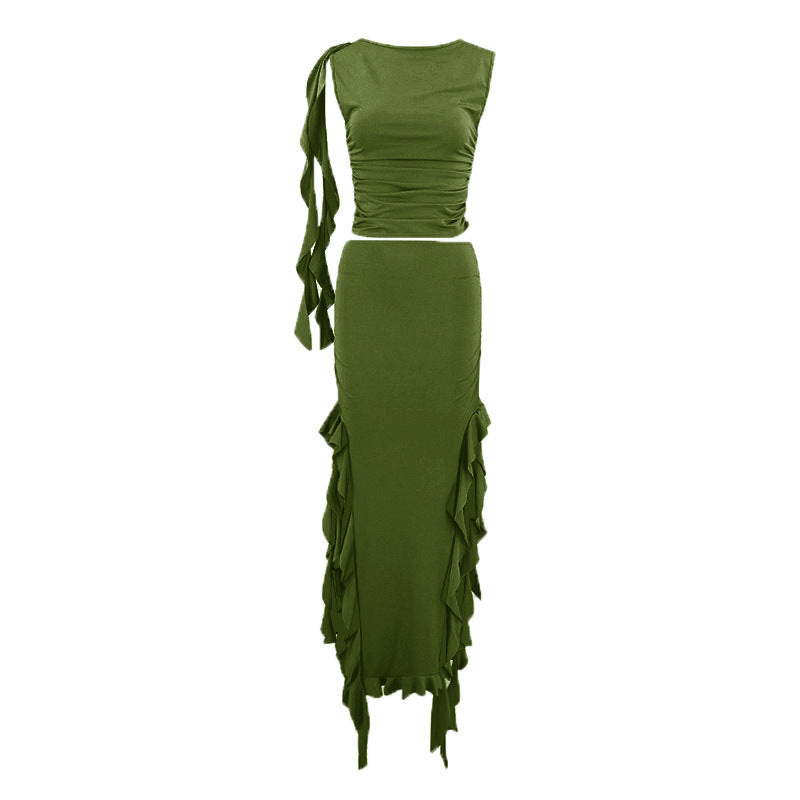 Off-shoulder Jellyfish Lace Suit Skirt