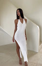 Knitted Strap Backless Dress