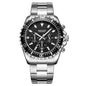 Men's Multifunctional Chronograph Solid Steel Band Watch