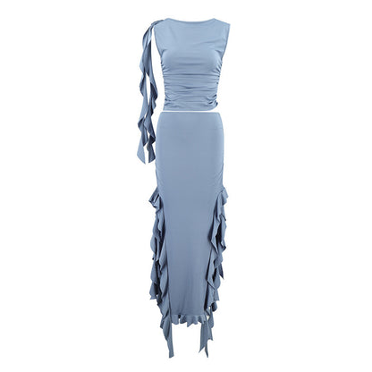 Off-shoulder Jellyfish Lace Suit Skirt