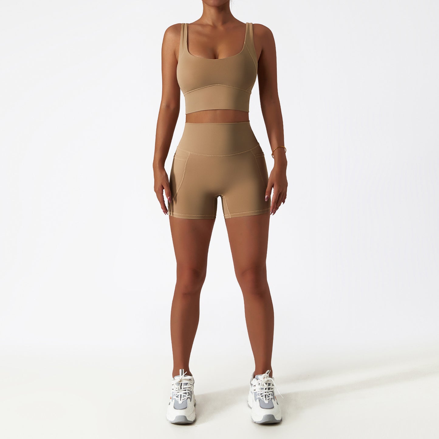 Quick-drying Tight Yoga Clothing Women's Pocket Running Sports Suit