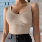 Women's Slim-fit  Deep V-neck Midriff-baring Knitted Vest