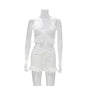 Lace Ruffled Shorts Pajamas Suit