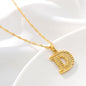 Gold Initial Letter Alphabet Name Necklaces
