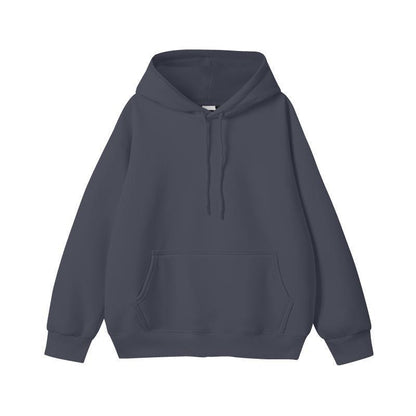 Simple Loose Cotton Silver Fox Velvet Hooded Pullover Men