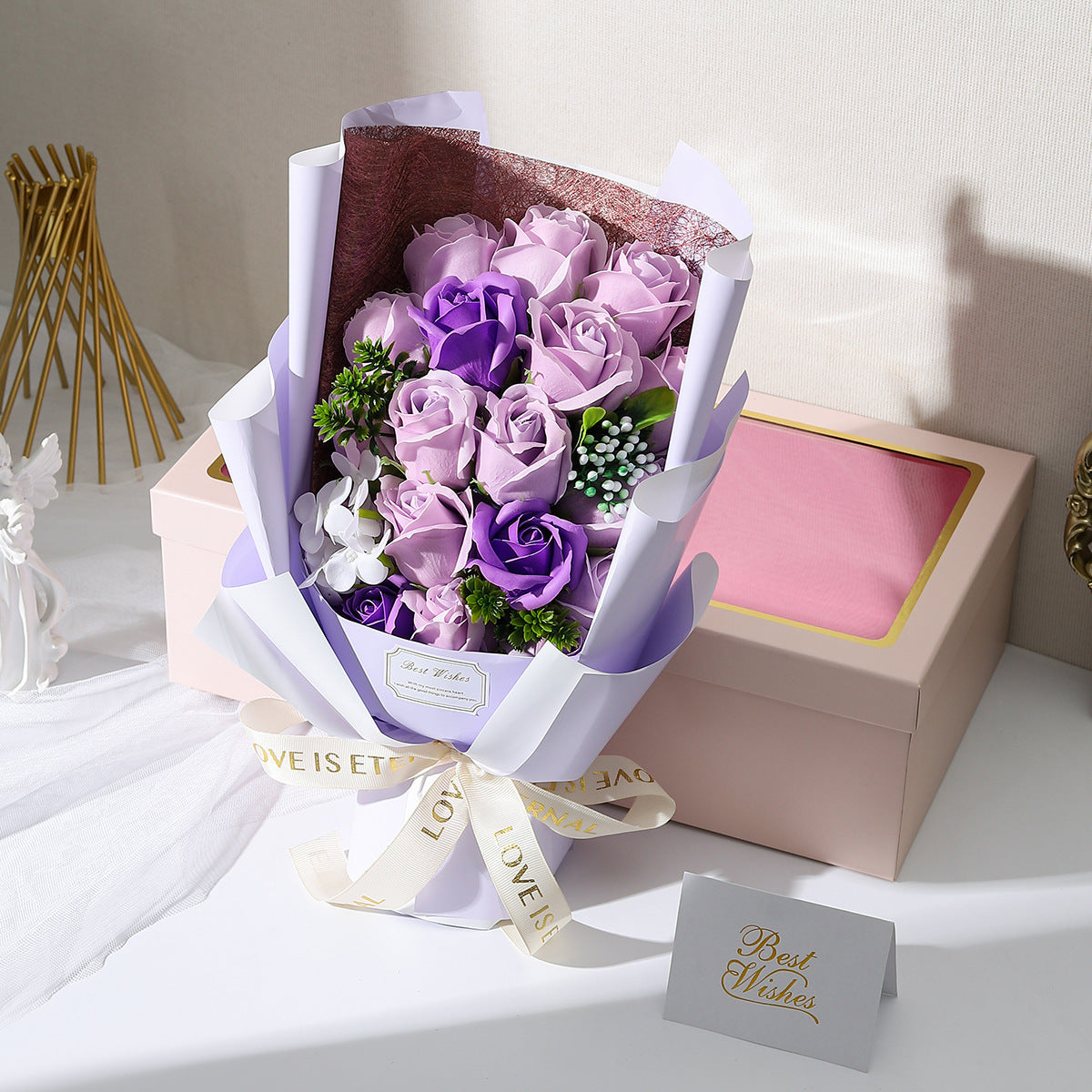 Cross-border Amazon 18 Rose Soap Bouquet Gift Box Valentine's Day Gift Fake Flower