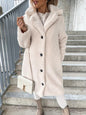 Long Sleeve Lapel Coat Lamb Wool Large Coat Women