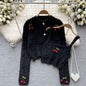 Long Sleeve Knit Sweater Cardigan Jacket Short Style Halter Vest