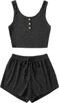 Women's Fashion Slim Fit Vest Shorts Set