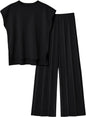 Women's Knit Casual Suit Sleeveless Vest Sweater Wide-leg Pants Two-piece Set