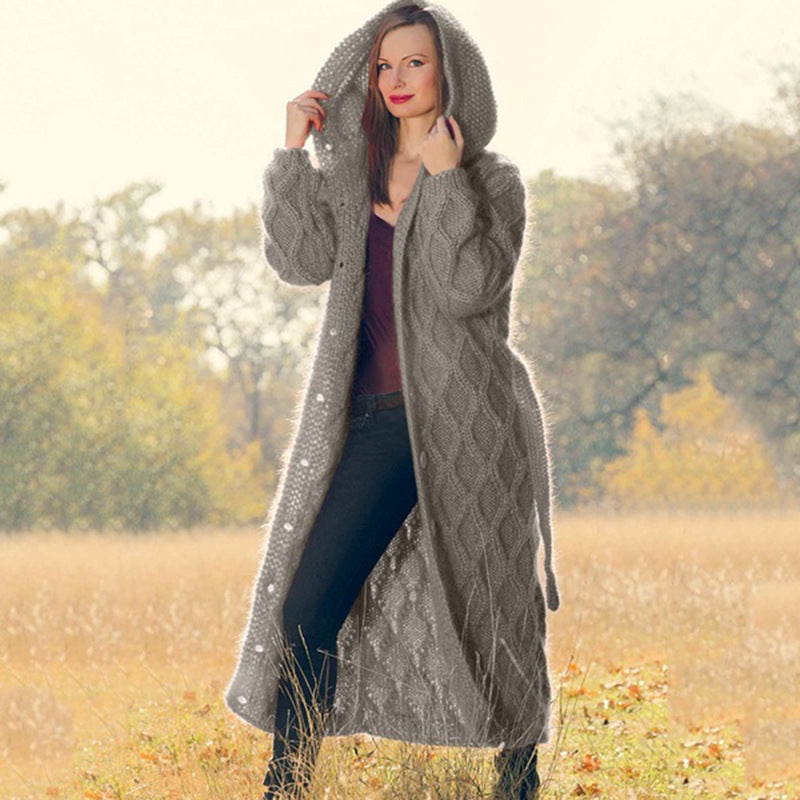 Loose knit cardigan long sweater