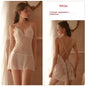 Women's Backless Pajamas Lace-up Transparent Nightdress Home Wear Suit