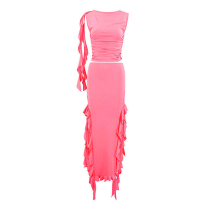 Off-shoulder Jellyfish Lace Suit Skirt