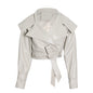 Fashion Motorcycle Pu Leather Coat For Women