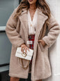 Women's Clothes Hot-selling Fur Long Sleeve Lapel Plush Top Coat