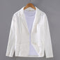 Japanese Flat Collar Casual Ramie Small Suit Men's Versatile