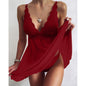 Women's Night Skirt Lace Home V-neck Brace Pajamas