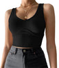 Women's Slim-fit  Deep V-neck Midriff-baring Knitted Vest