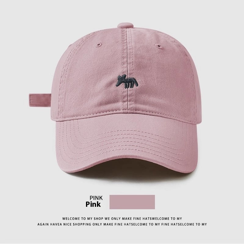 Embroidered Fox Baseball Cap Sports Sun-proof Breathable Peaked Cap