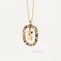 Colored Rhinestone Necklace 26 Alphabet Necklace 18K Fashion Jewelry