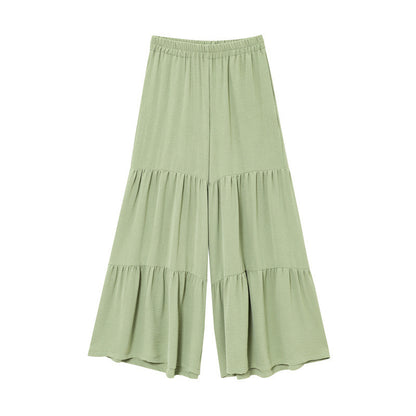 Sleeveless Lace-up Top Loose Drape Flared Pants