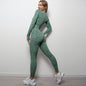 Sports Long Sleeve Tank Top Seamless Yoga Clothing Set