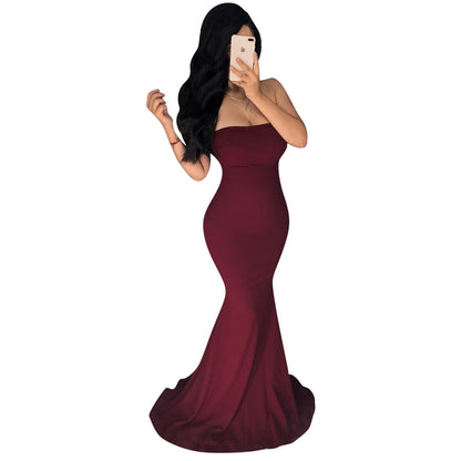 Strapless backless maxi skirt